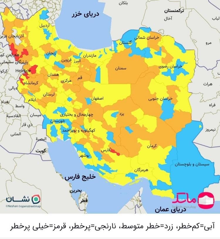 جدیدترین نقشه کرونایی