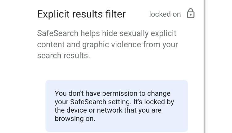 فعال شدن safe search گوگل برای کاربران بزرگسال