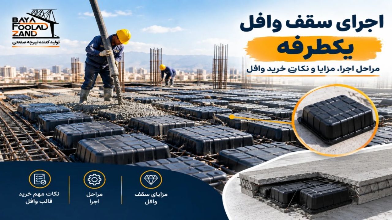 اجرای سقف وافل یکطرفه؛ مراحل اجرا، مزایا و نکات خرید قالب وافل